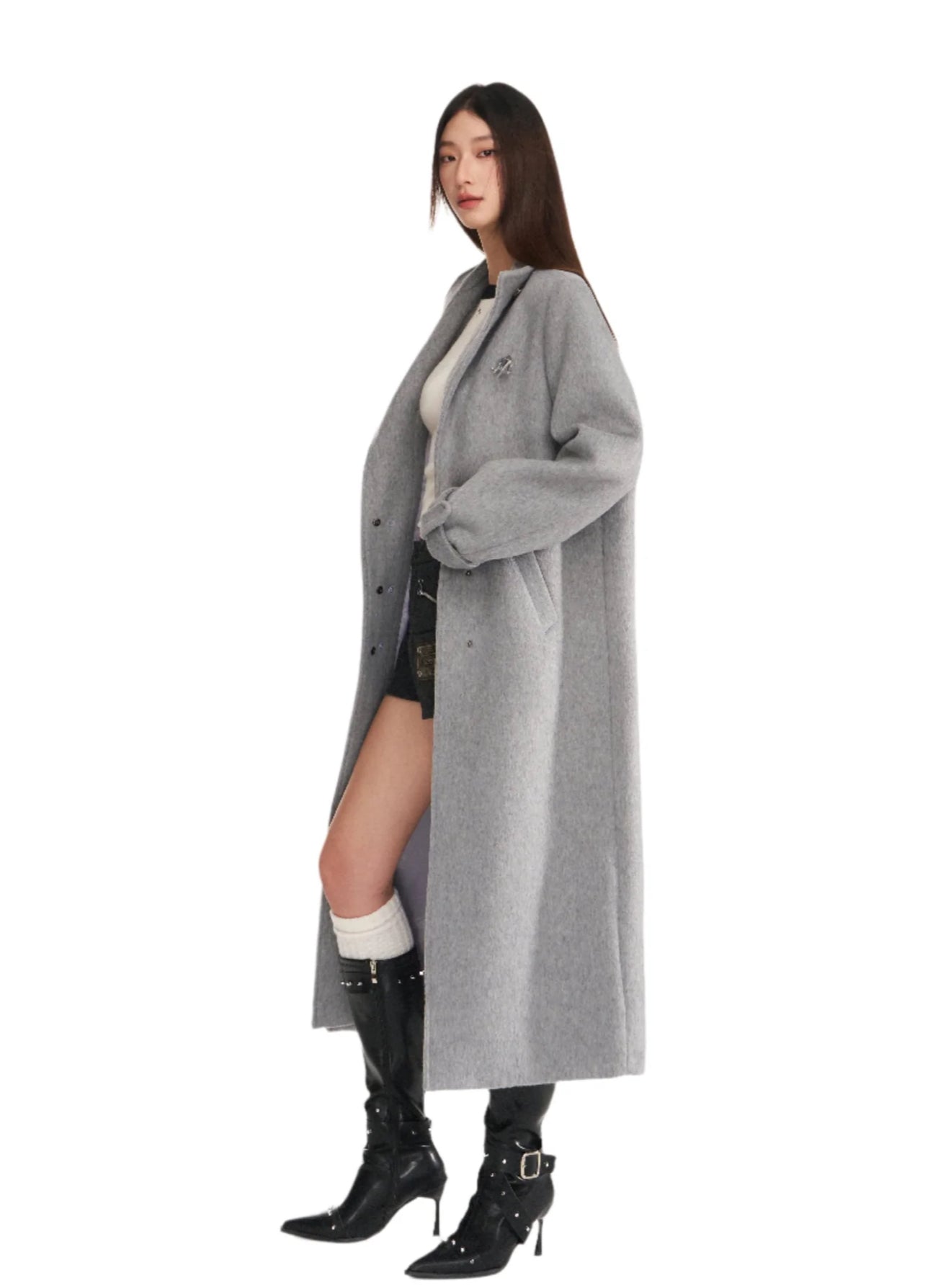 NAWS GRAY WOOL COAT