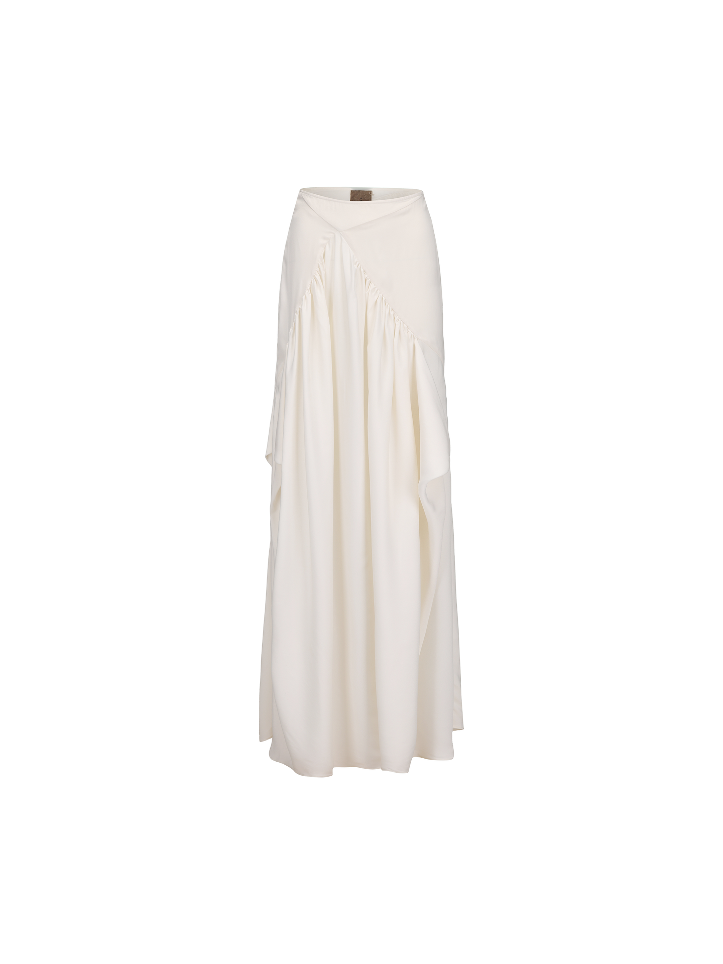ELYWOOD WHITE ASYMMETRIC RUCHED SKIRT