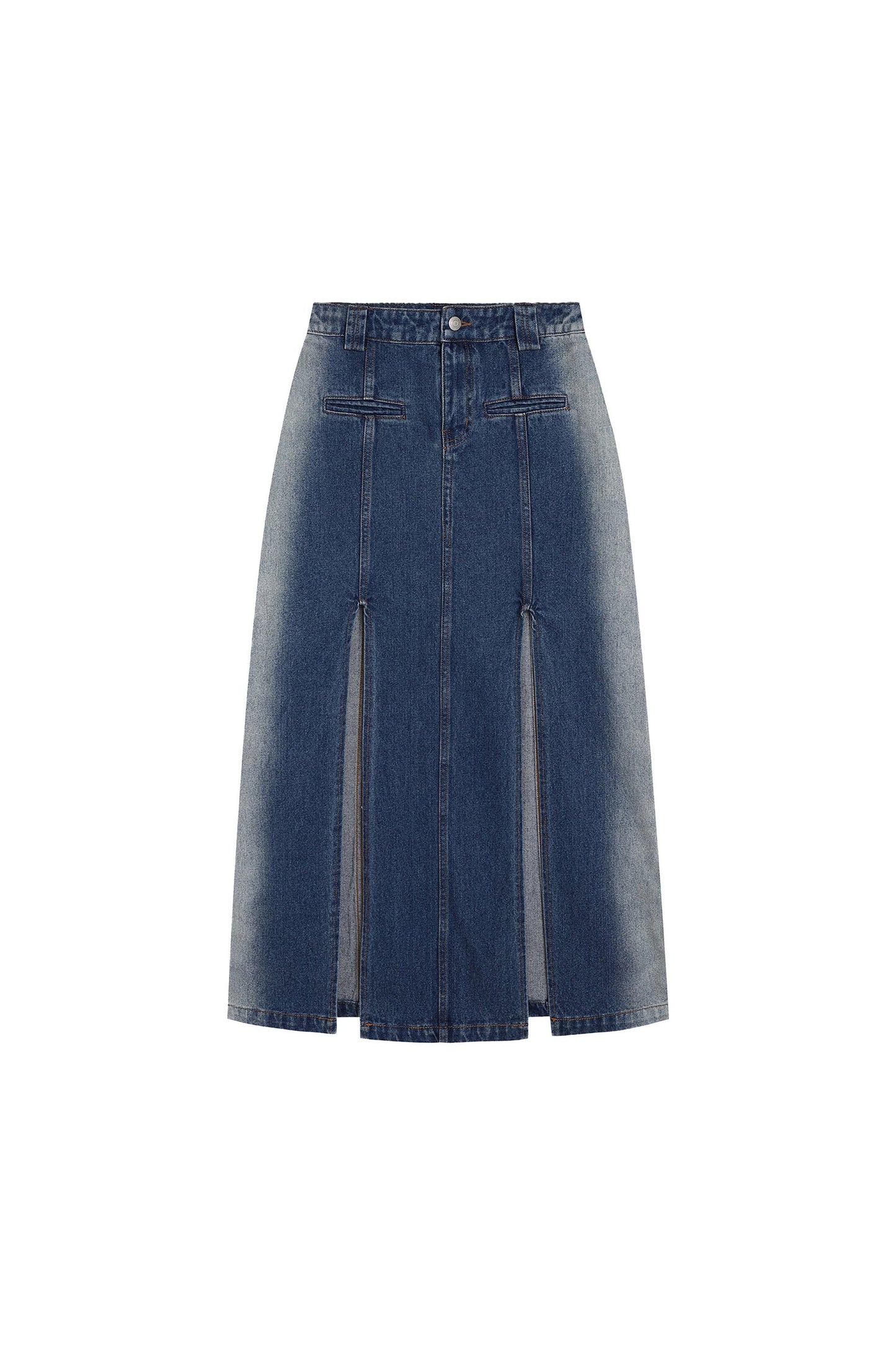 YJ1 HIGH-SLIT DENIM SKIRT