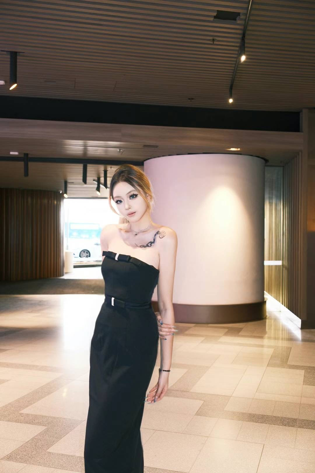 Nana Jacqueline Demi Bow Dress (Black)