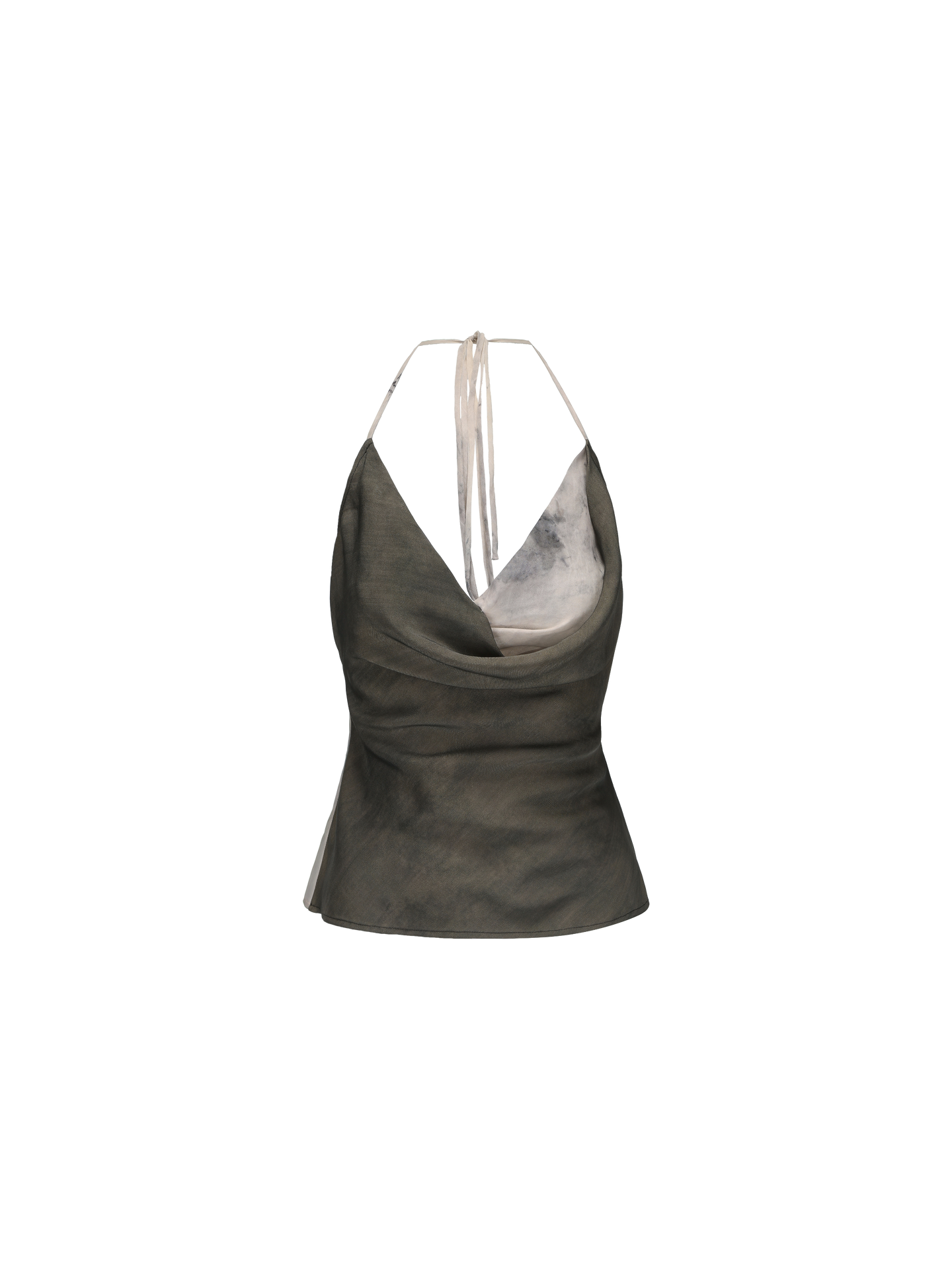 Elywood GREEN DRAPED HALTER STRAP TOP