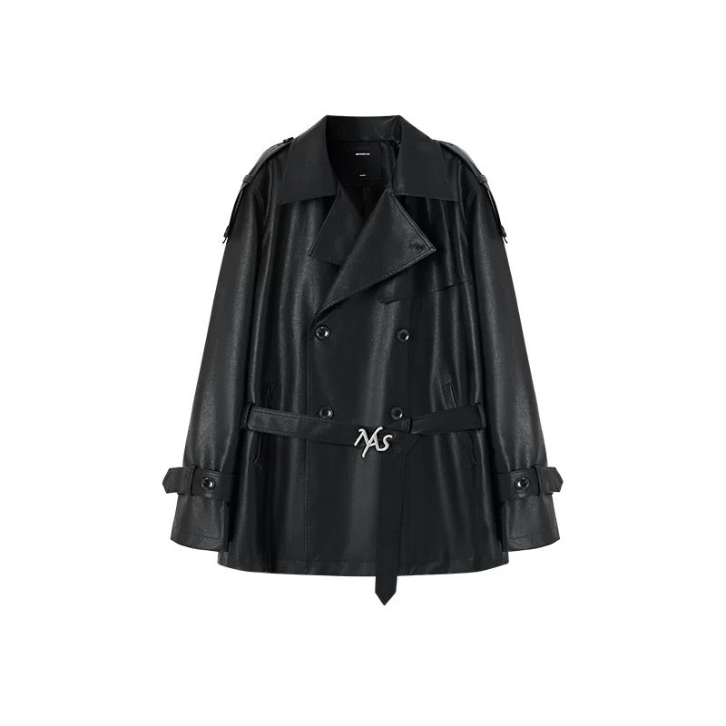 NAWS BLACK LEATHER TRACK SUIT