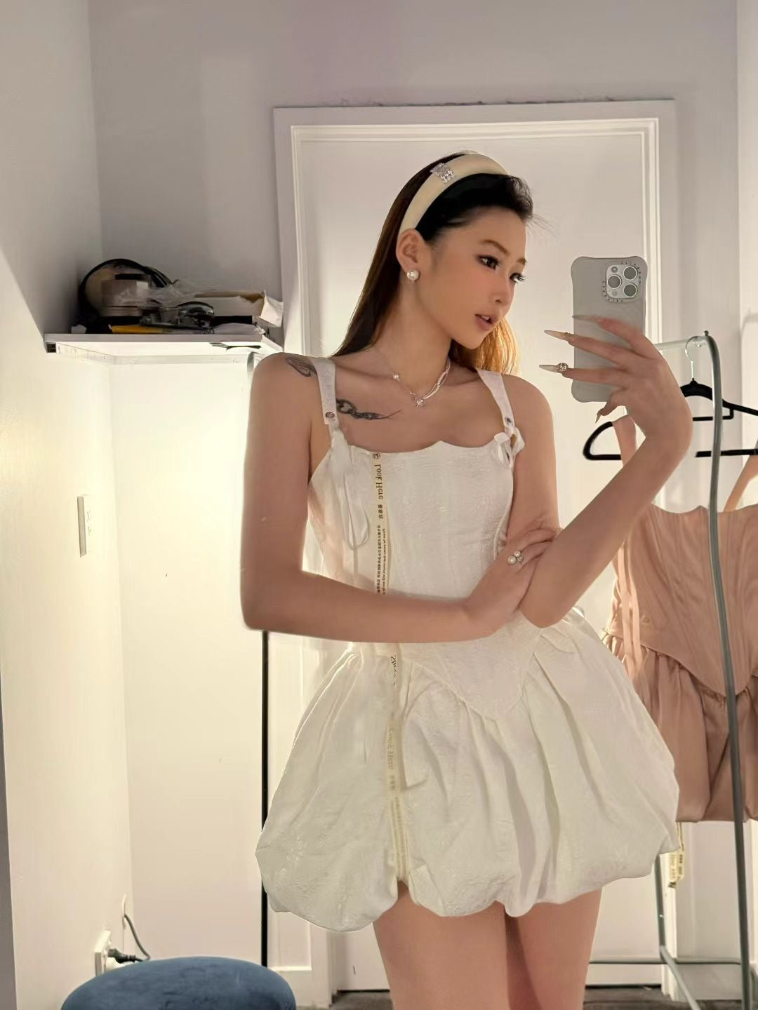 Sheer luck Elegant Waistline Mini Bubble Dress