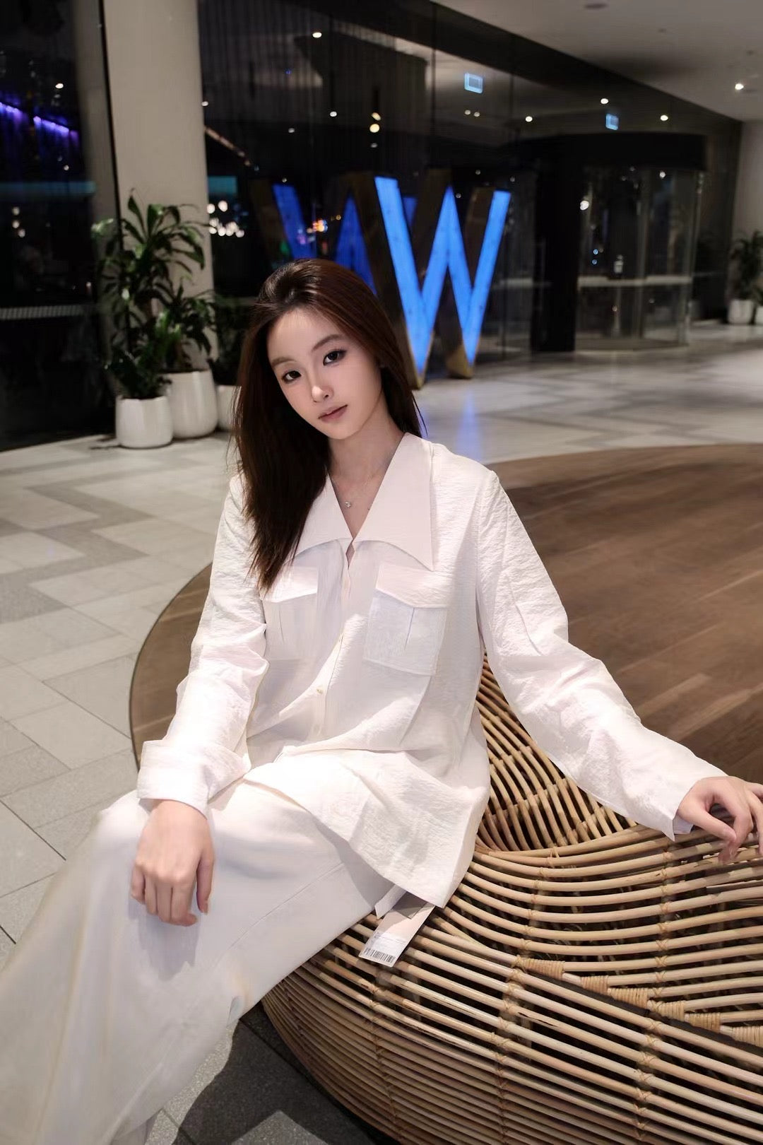ELYWOOD WHITE WIDE-LEG PANTS