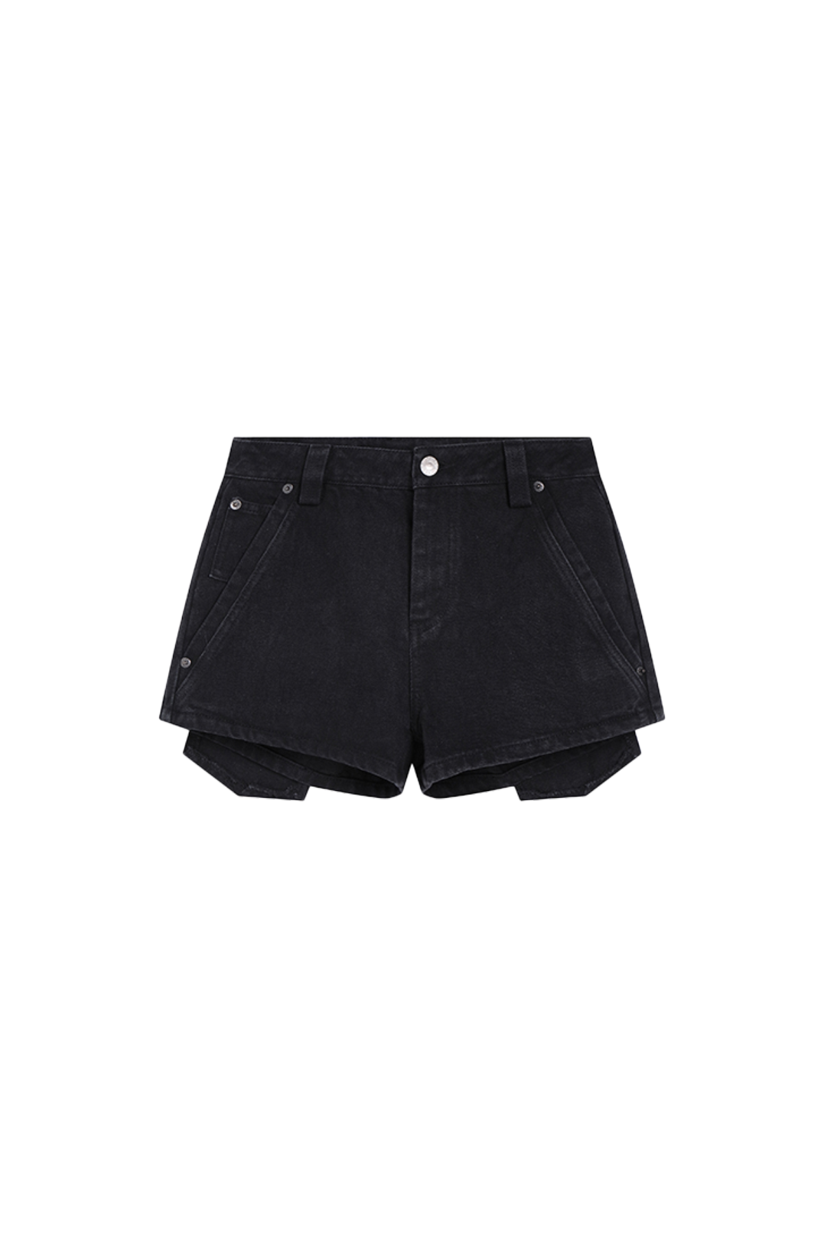 YJ1 BLACK DENIM SHORTS
