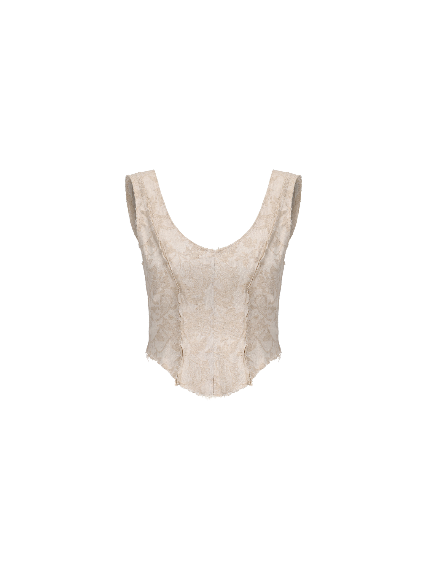 Elywood FLAXEN CURVED LINEN TANK TOP