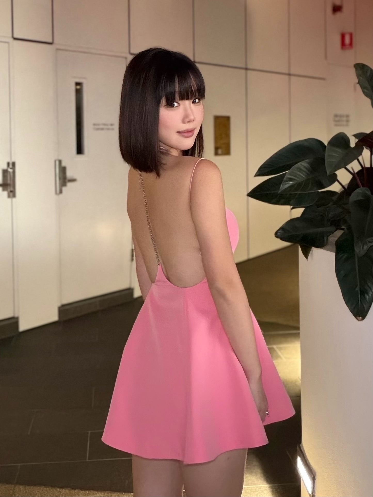 Nana Jacqueline Giana Open-Back Pink Dress