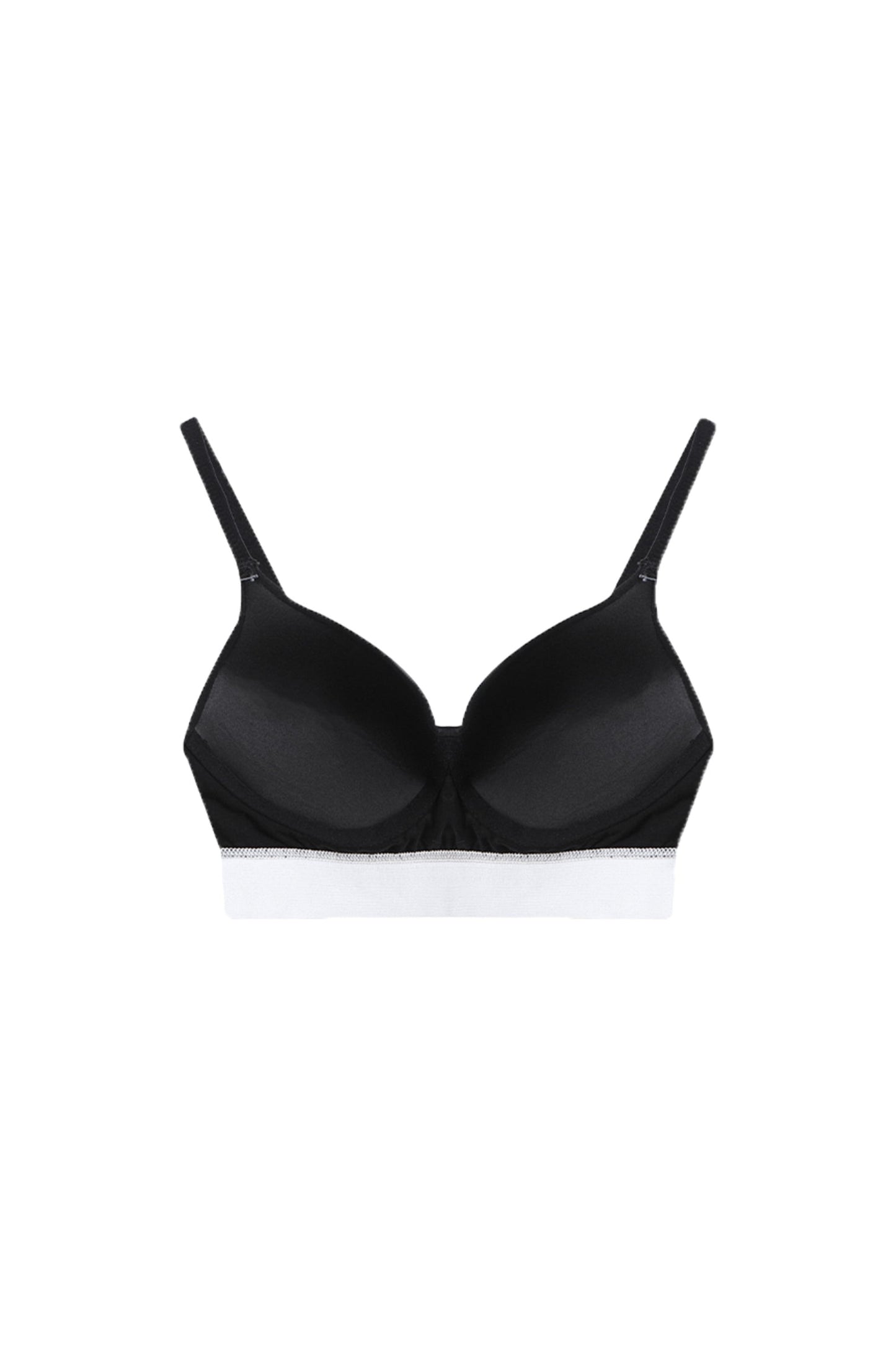 YJ1 COTTON PUSH UP PLUNGE BRA IN BLACK