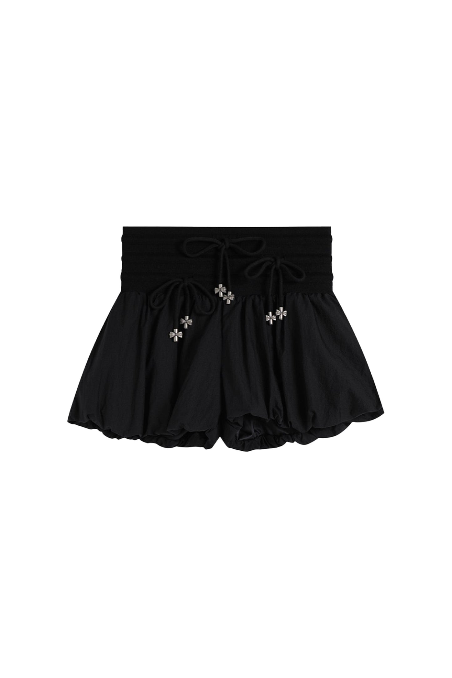 YJ1 HIGH-WAISTED BOW PANTSKIRT IN BLACK