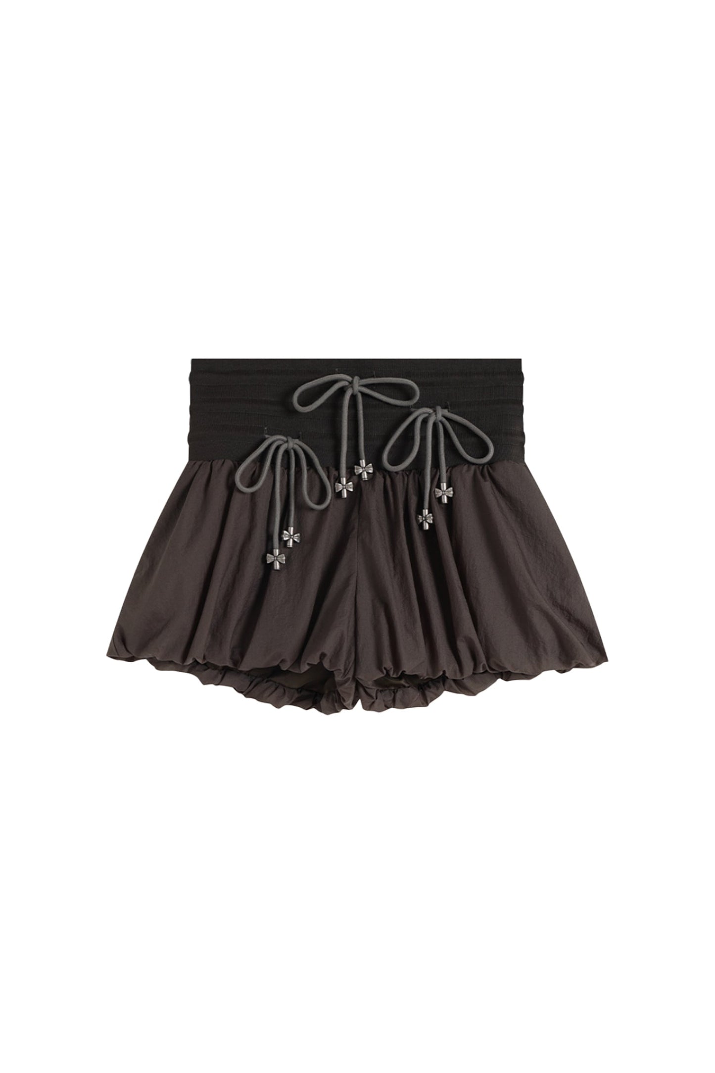 YJ1 HIGH-WAISTED BOW PANTSKIRT IN TAUPE GRAY