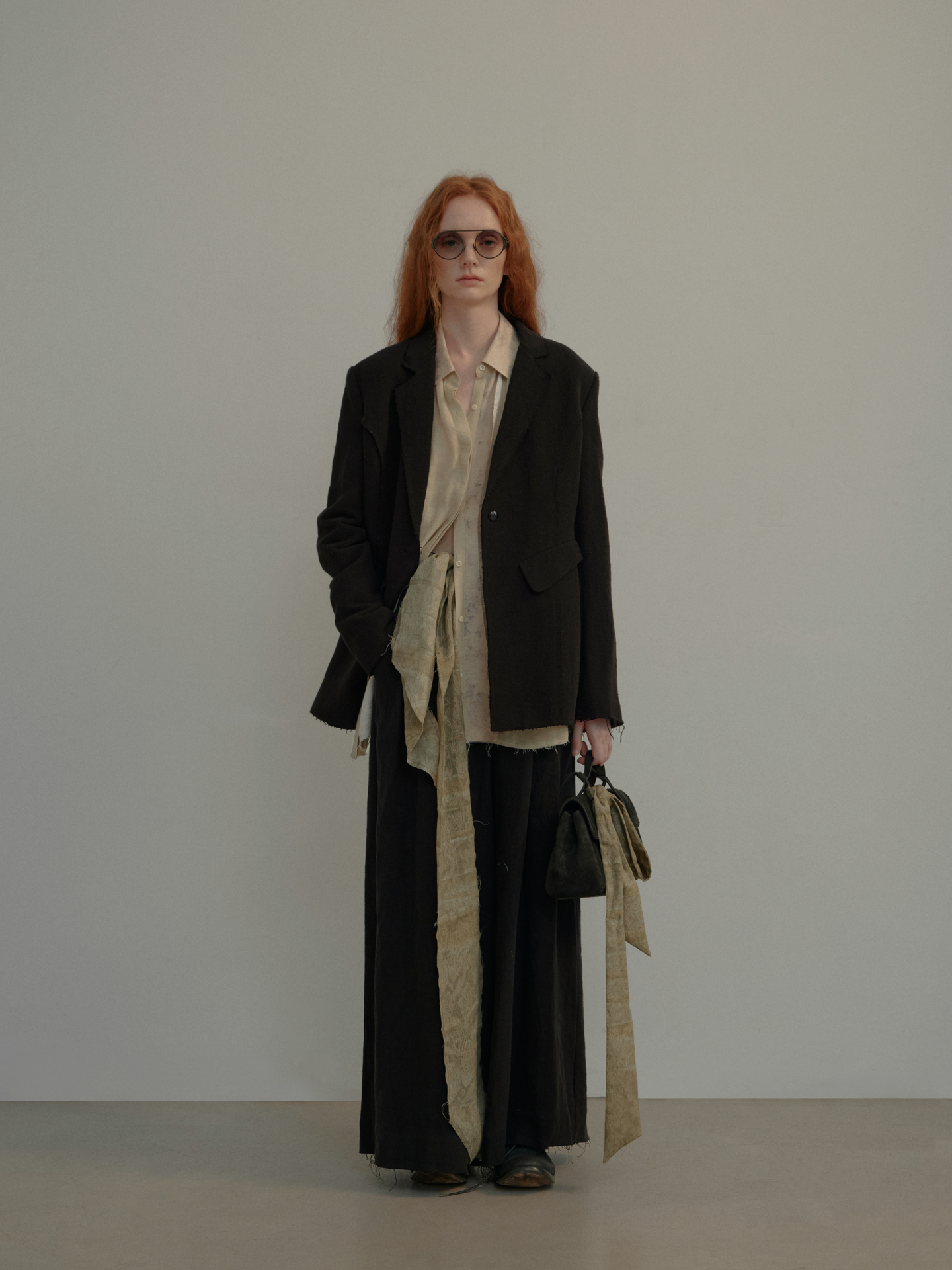 ELYWOOD COLORBLOCK BELTED WIDE-LEG PANTS