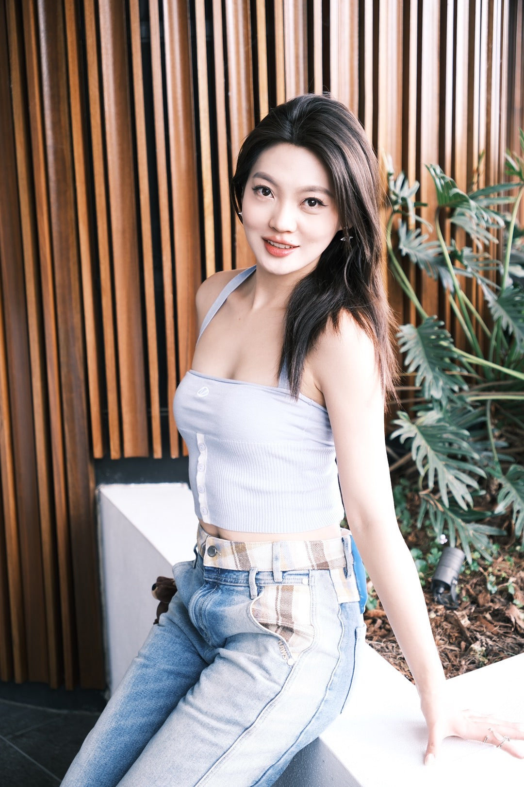 NAWS BABY BLUE LAZY STRAP TOP