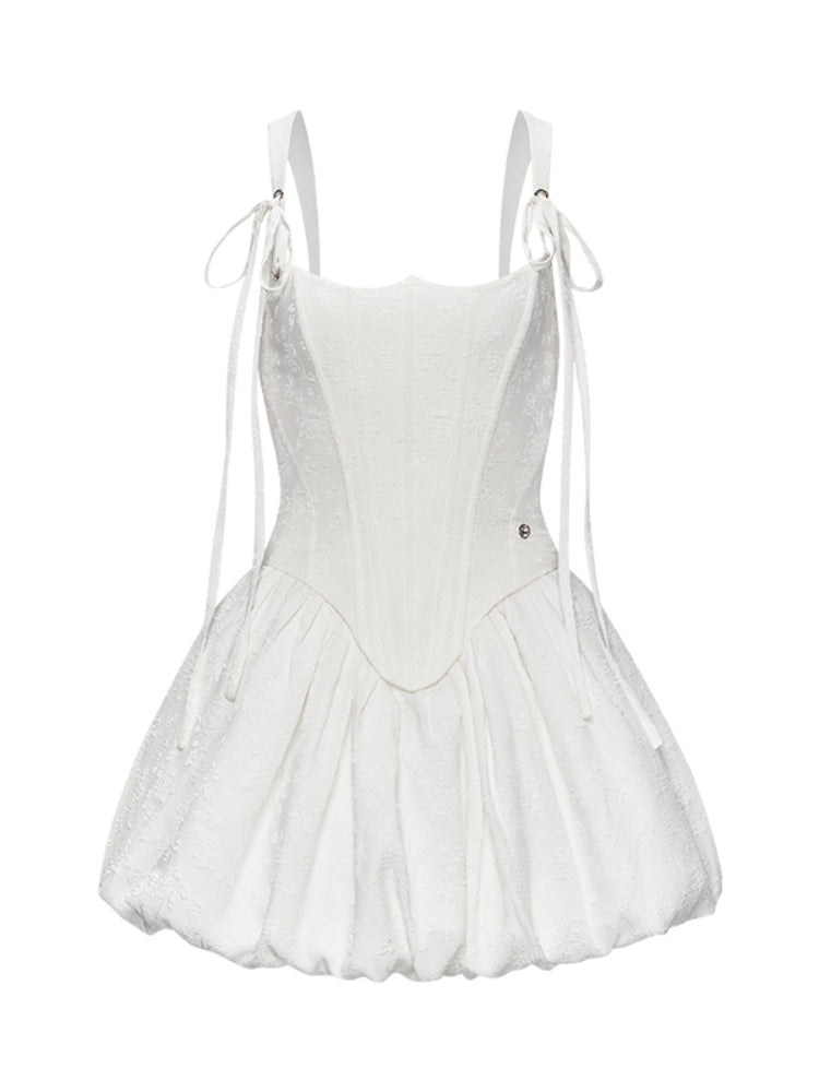 Sheer luck Elegant Waistline Mini Bubble Dress