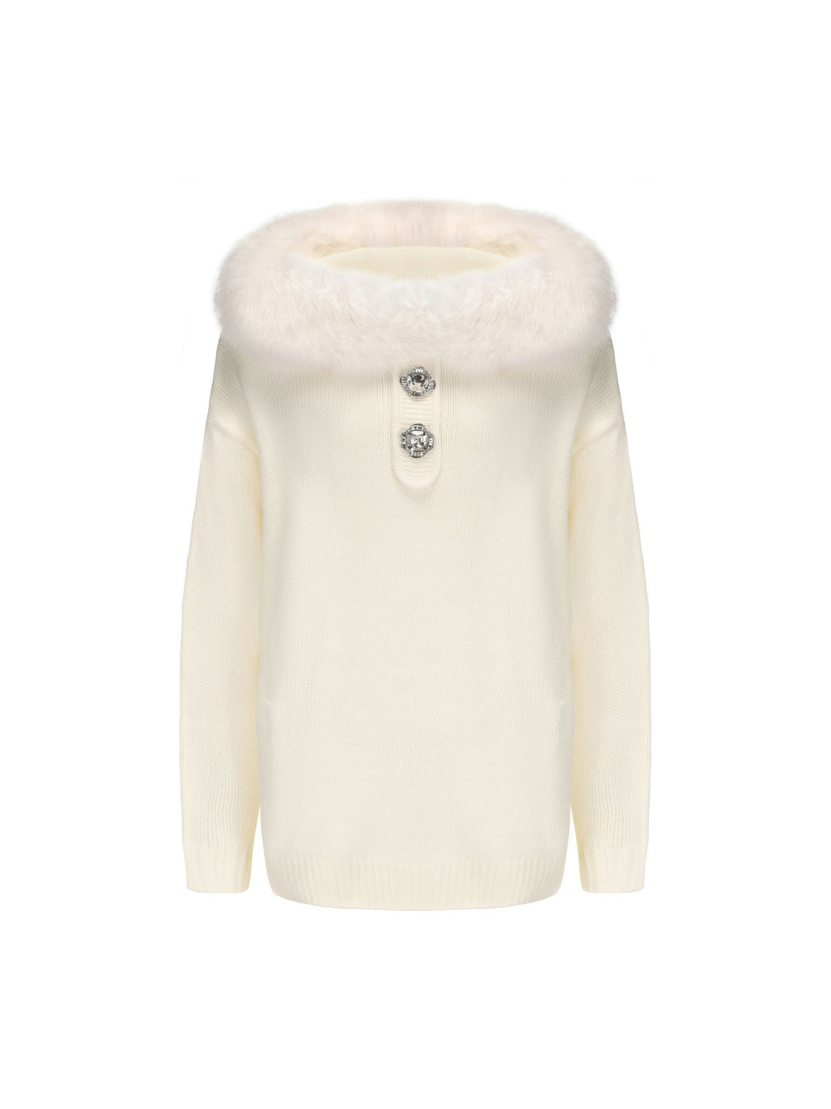Nana Jacqueline Ava Fur Sweatshirt (White)