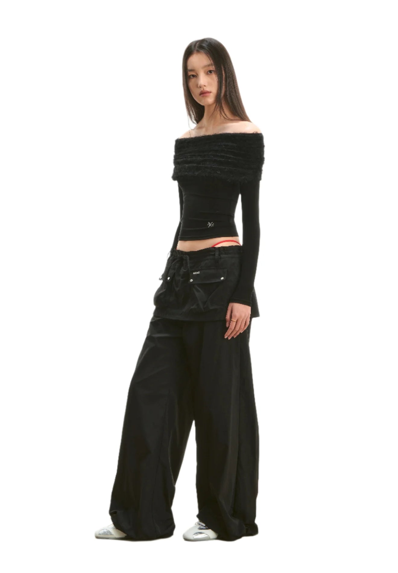NAWS BLACK WANDERING PARATROOPER PANTS