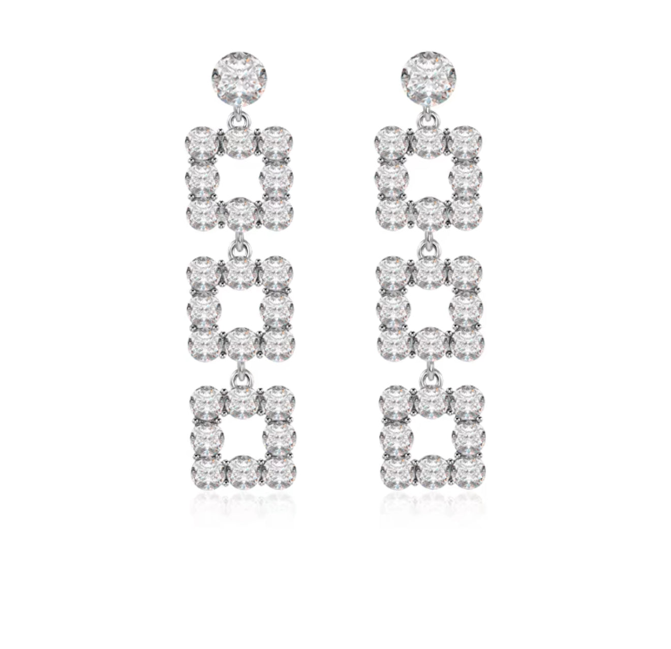 Abyb square diamond earrings