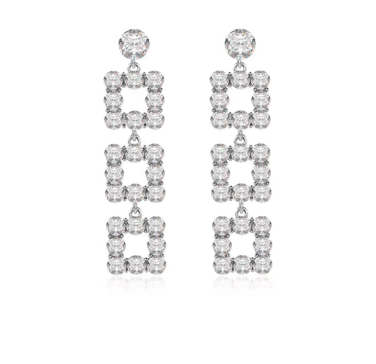 Abyb square diamond earrings