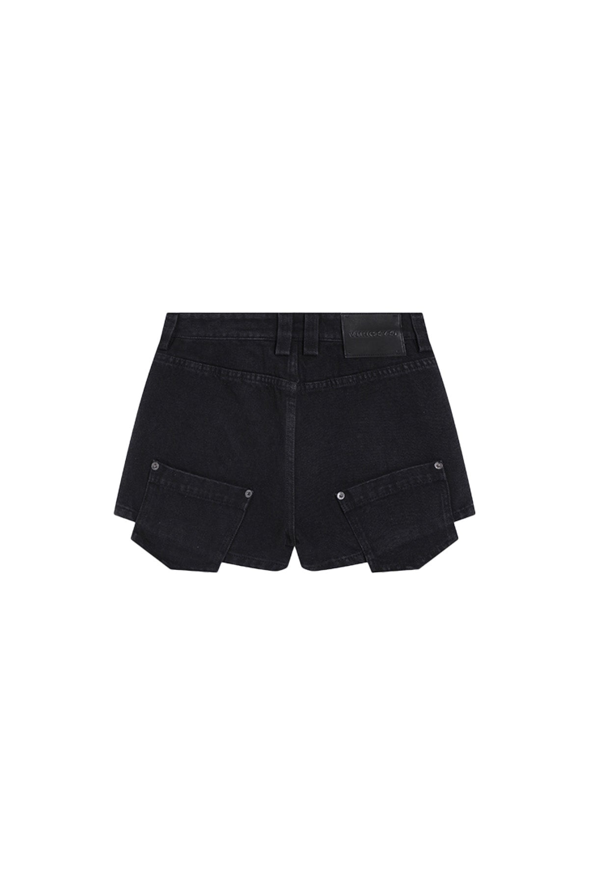 YJ1 BLACK DENIM SHORTS