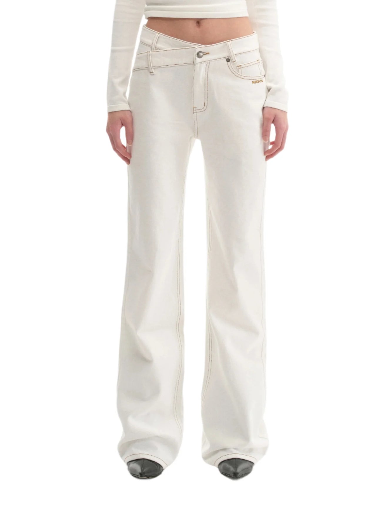 NAWS +5CM STRAIGHT JEANS WHITE