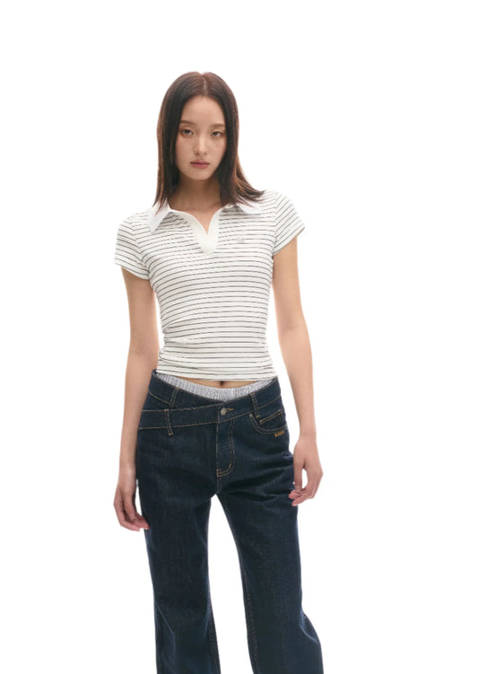 NAWS STRIPE SEASIDE HOLIDAY POLO TEE