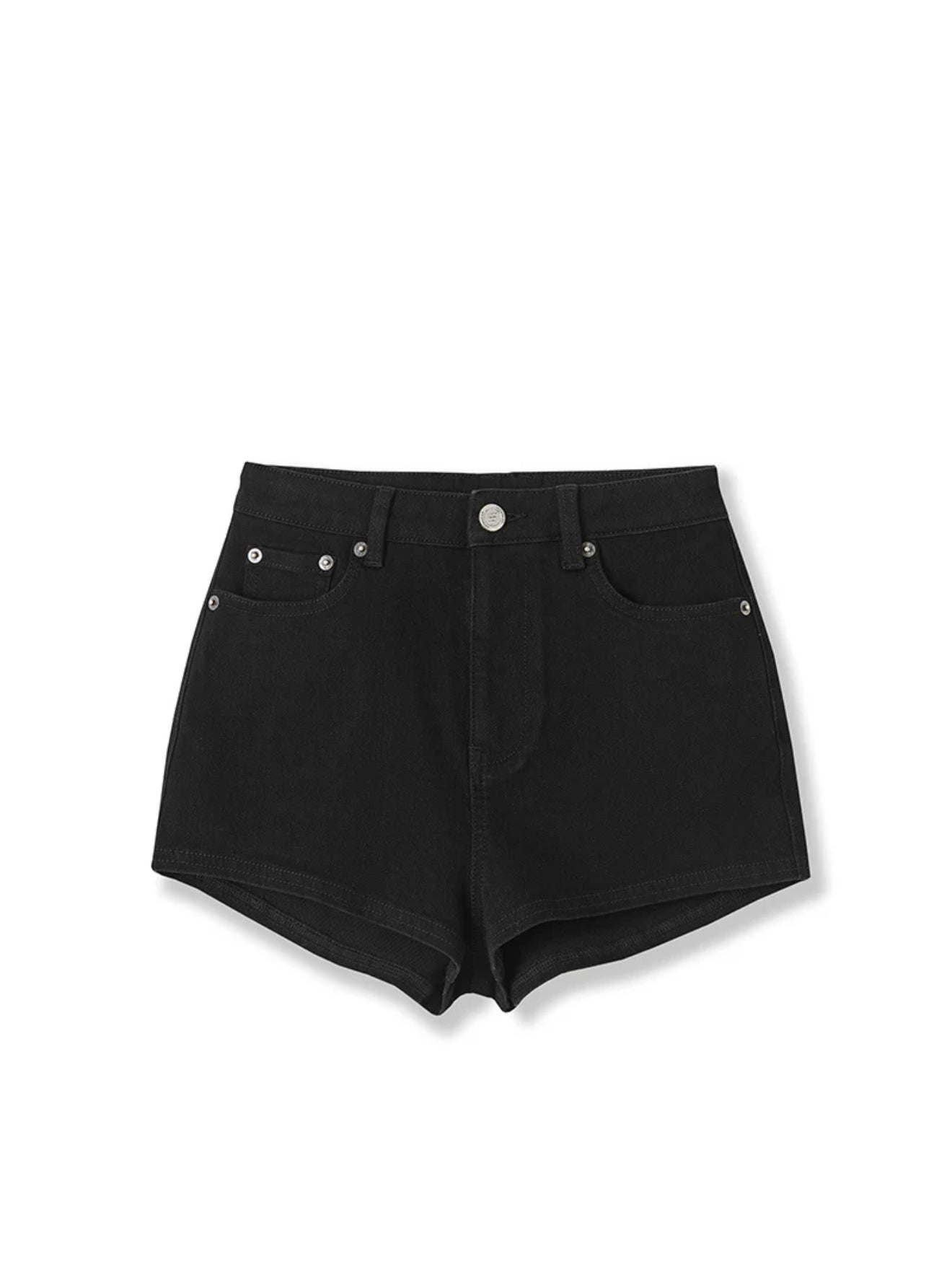 NAWS HIGH WAIST BLACK DENIM SHORTS