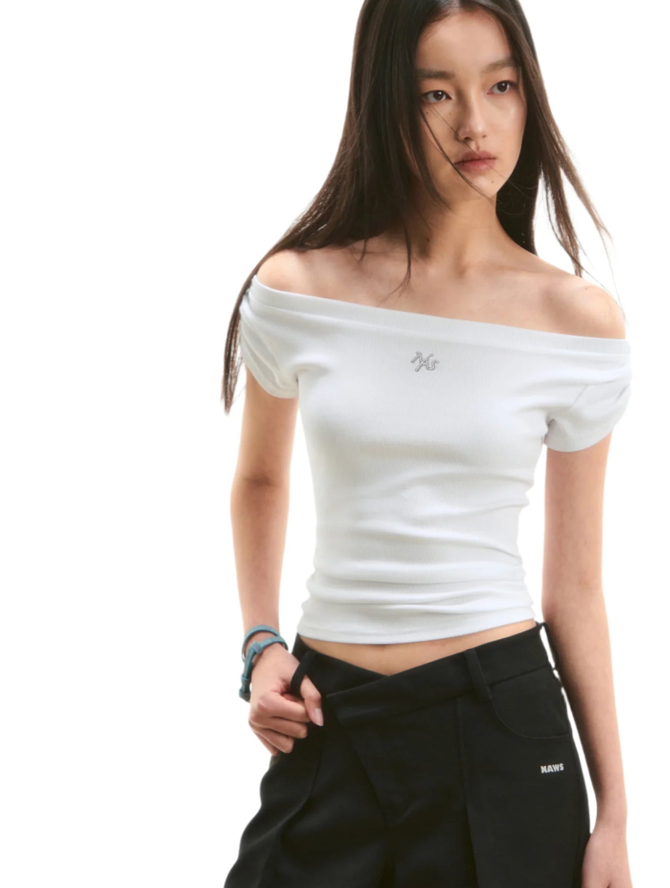 NAWS WHITE CLASSIC HOURGLASS TEE