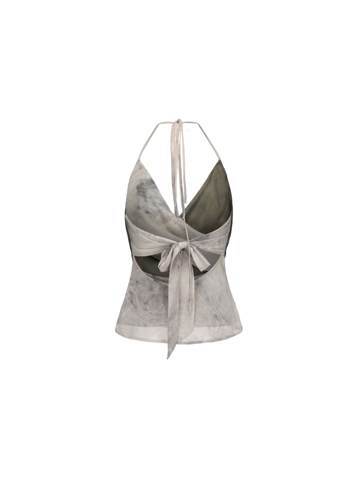 Elywood GREEN DRAPED HALTER STRAP TOP