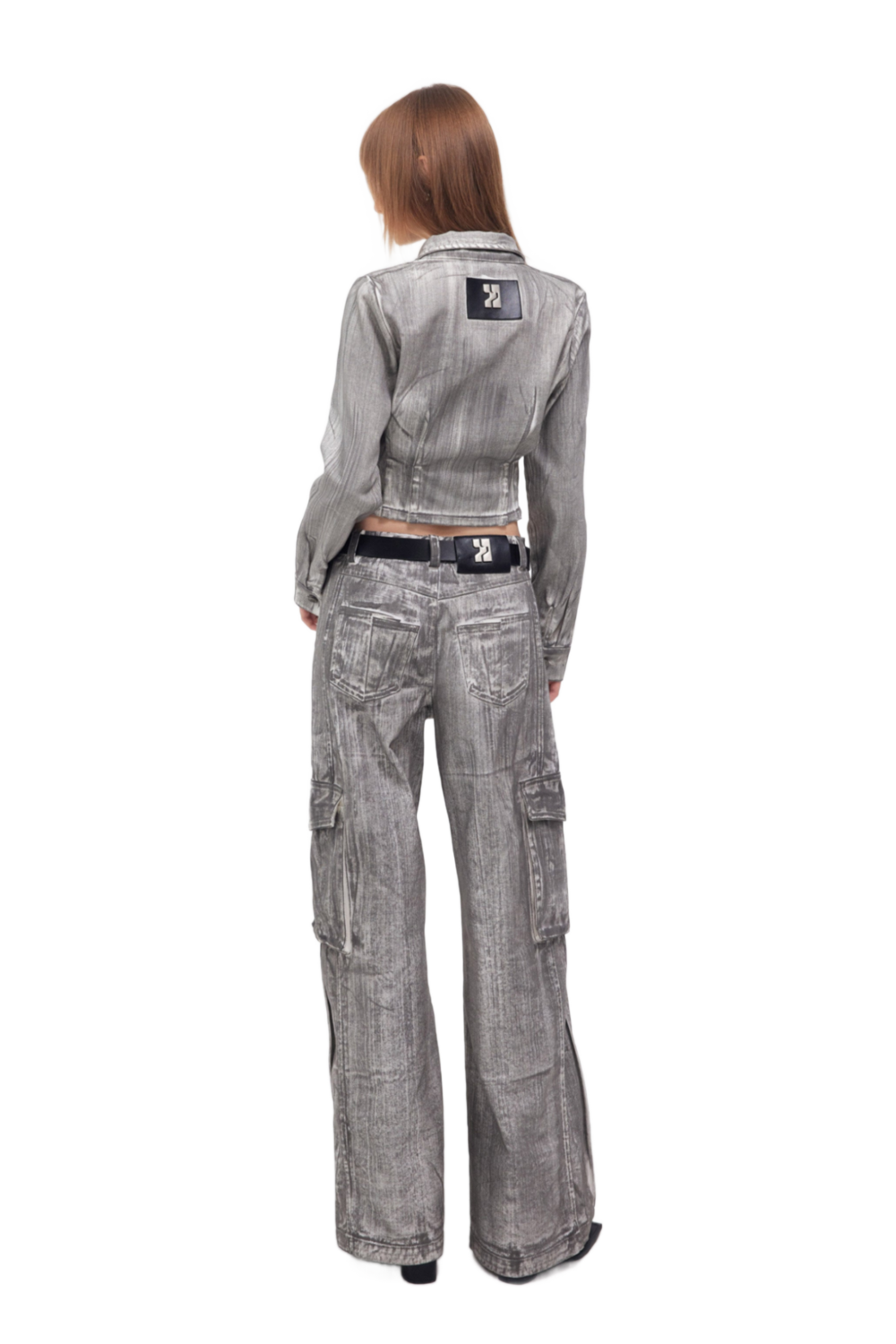 YJ1 DENIM CORSET JACKET IN SCRAWL