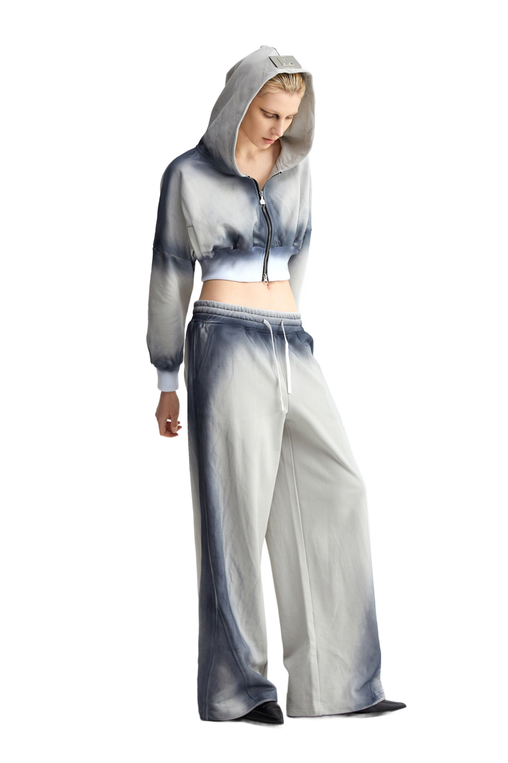 YJ1 BLUE OVERDYED RELAXED TRACK PANTS
