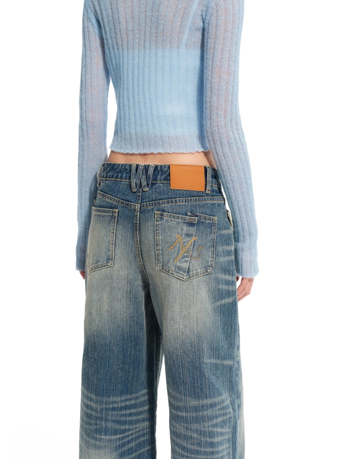NAWS BLUE SPRING ASYMMETRIC STRAIGHT JEANS