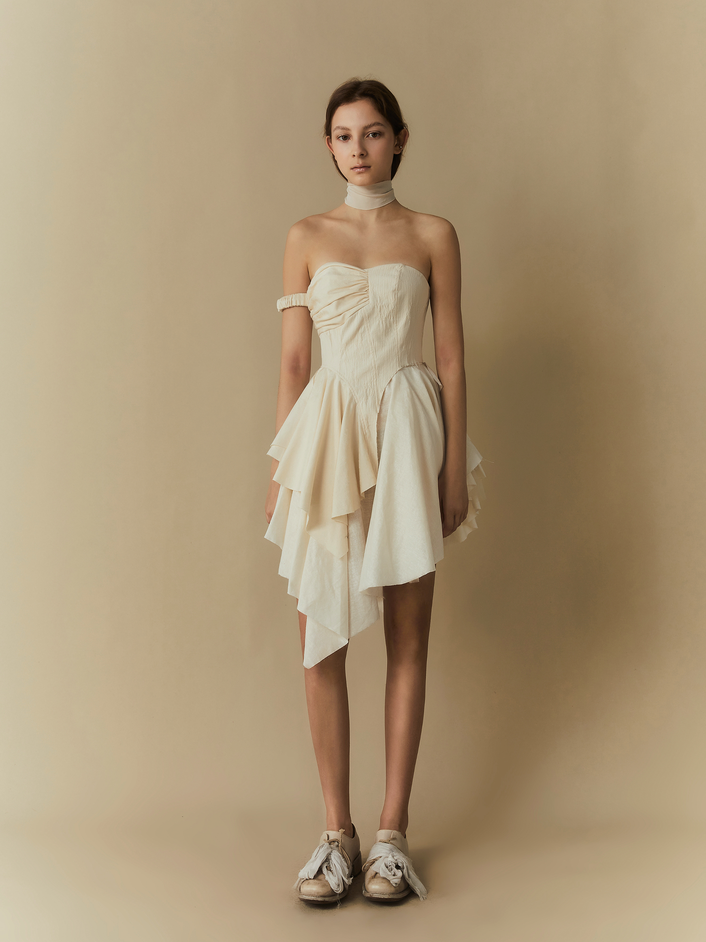 Elywood WHITE BANDEAU SHORT DRESS