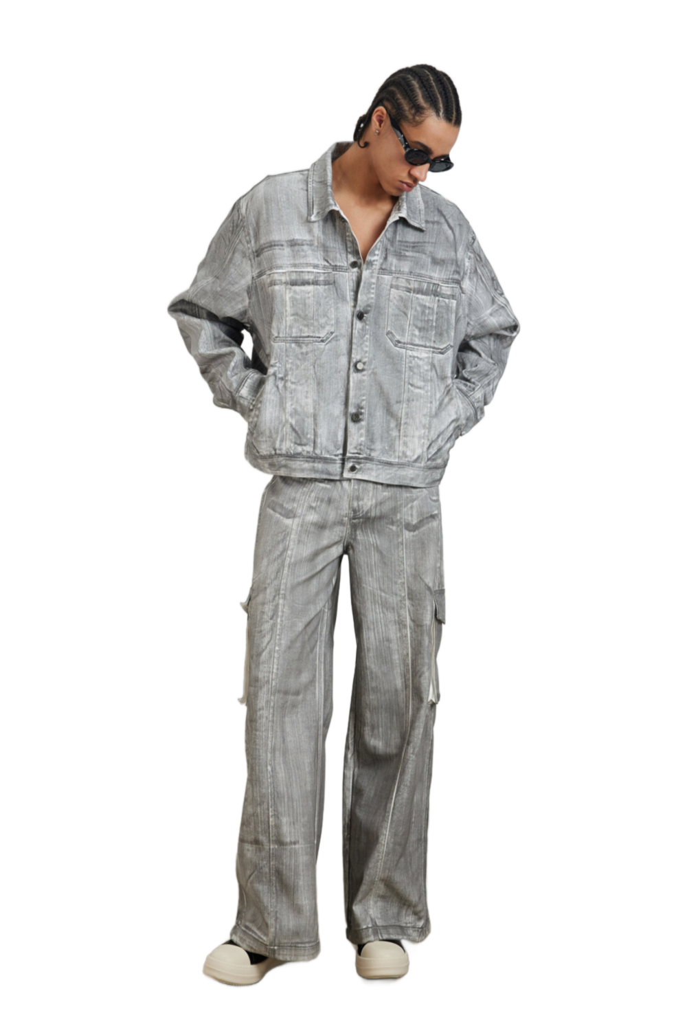 YJ1 SCRAWL OVERSIZED DENIM JACKET