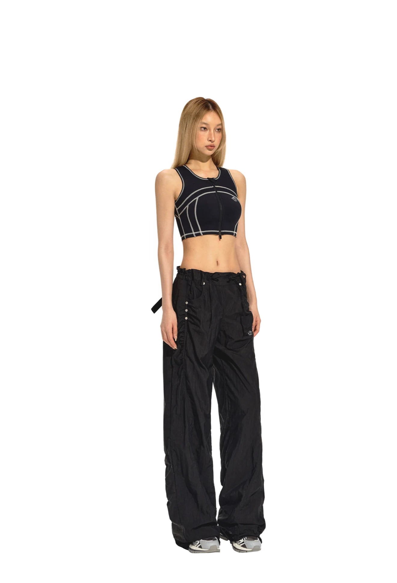 NAWS BLACK STURDY ZIPPER BRA