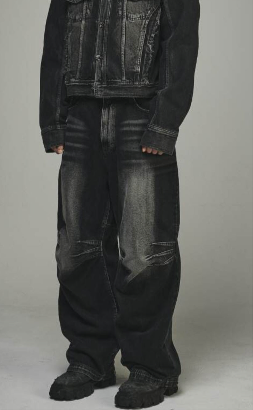 BLR blue and brown denim pants