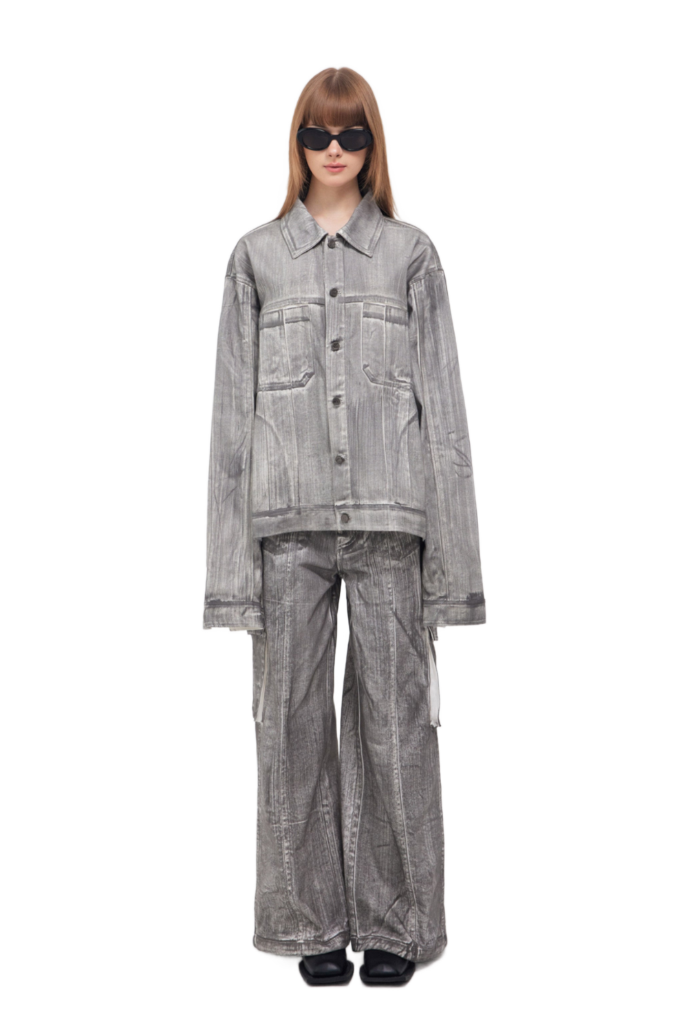 YJ1 SCRAWL OVERSIZED DENIM JACKET