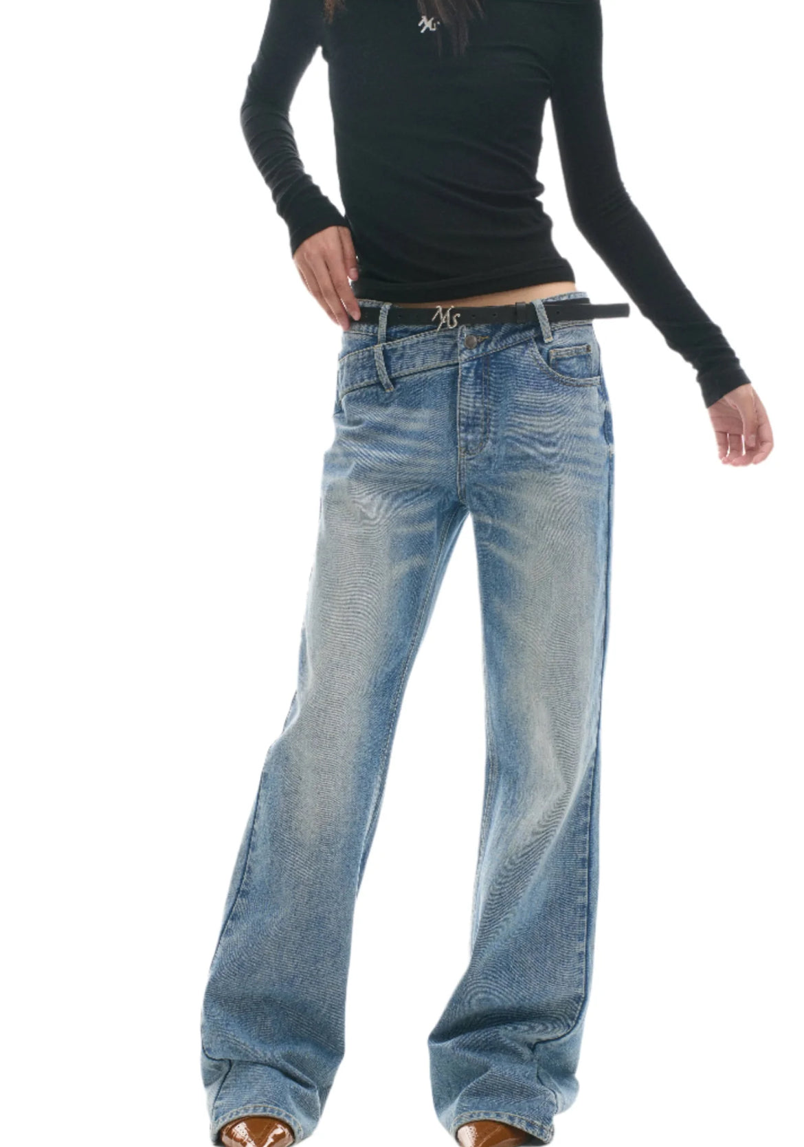 NAWS +5CM STRAIGHT JEANS LIGHT BLUE