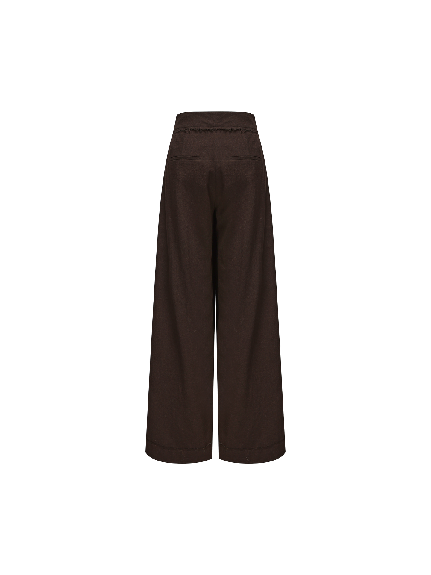 Elywood TAN DIAGONALLY PLEATED TROUSERS