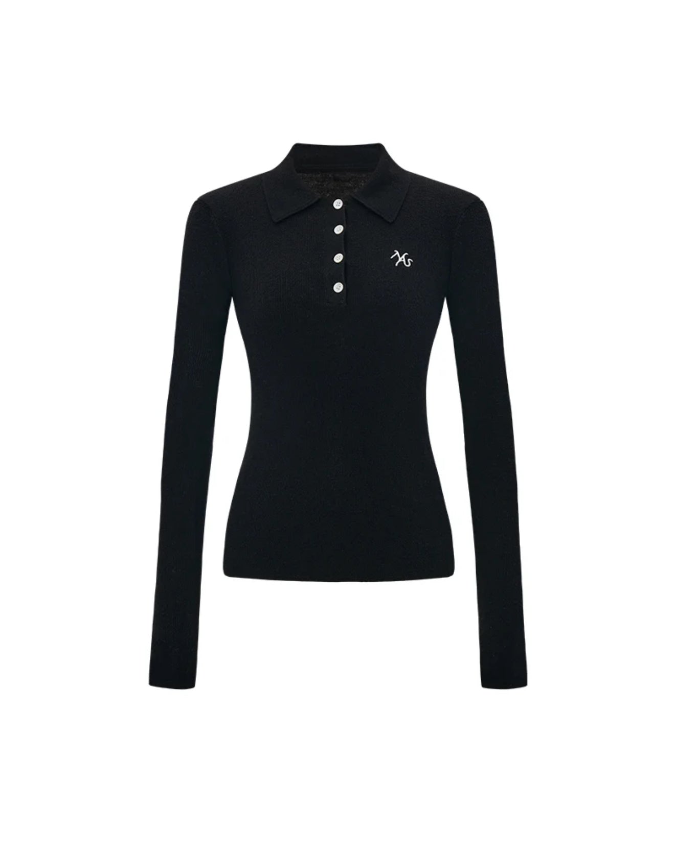 NAWS BLACK POLO WOOLEN KNITWEAR