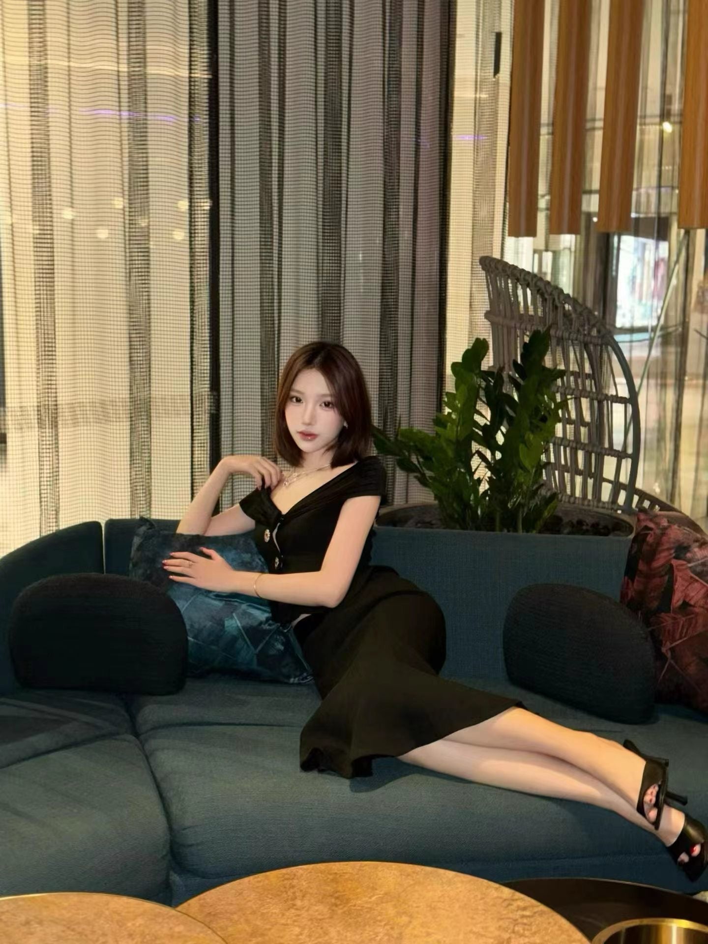 Nana Jacqueline Belle Satin Top (Black)