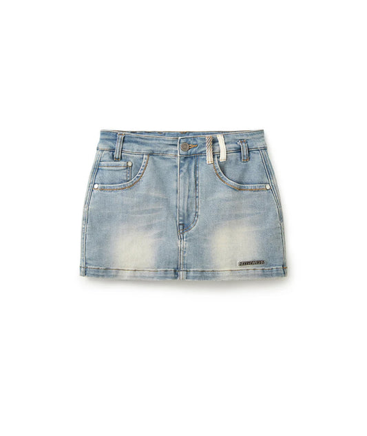 NAWS TRACE HIGH WAIST DENIM SKIRT