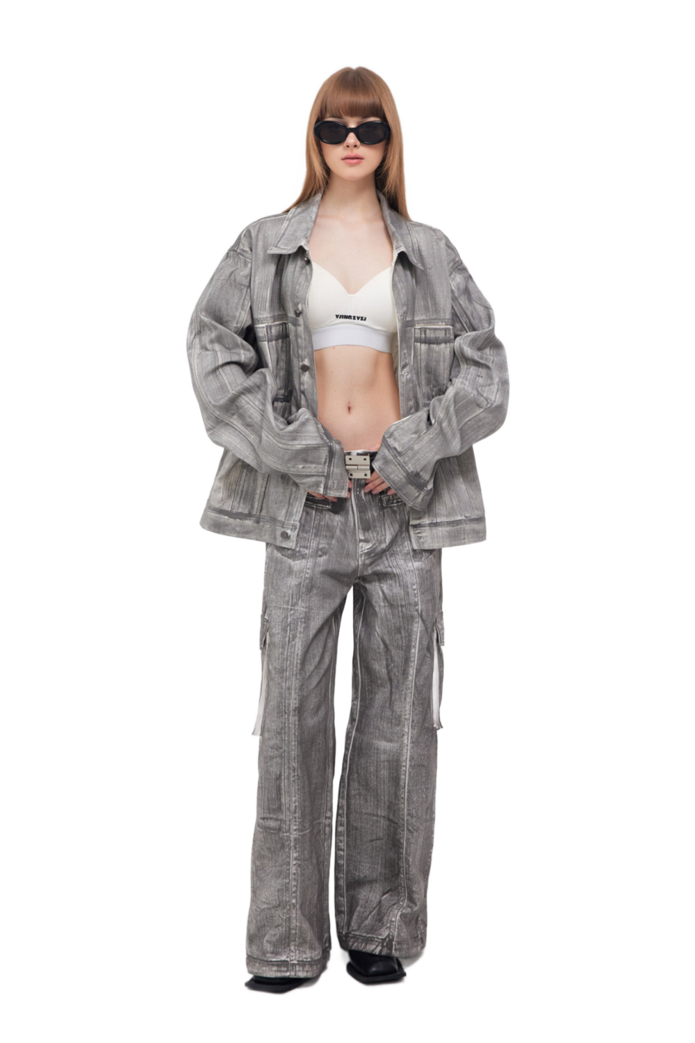 YJ1 SCRAWL OVERSIZED DENIM JACKET