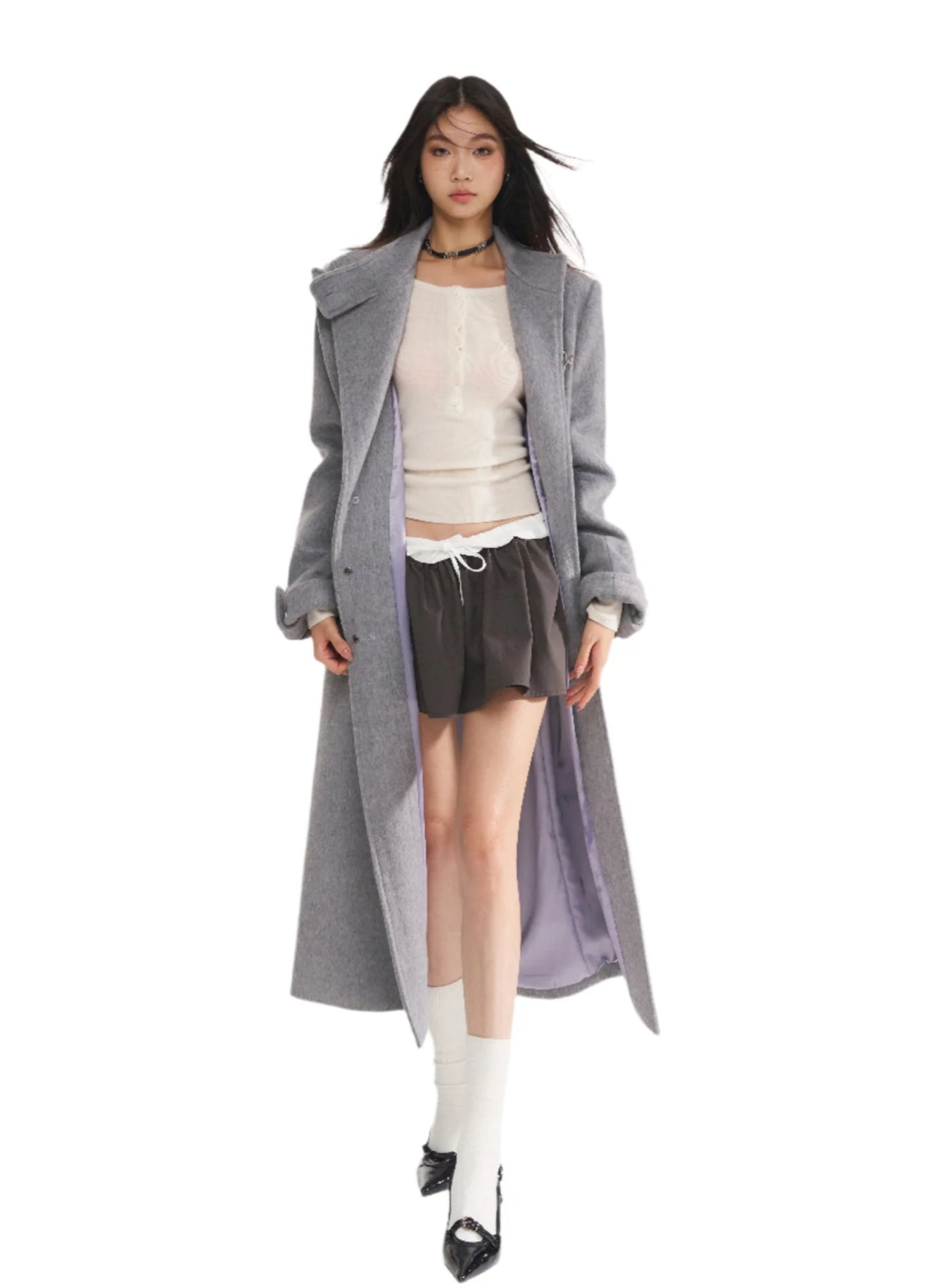 NAWS GRAY WOOL COAT