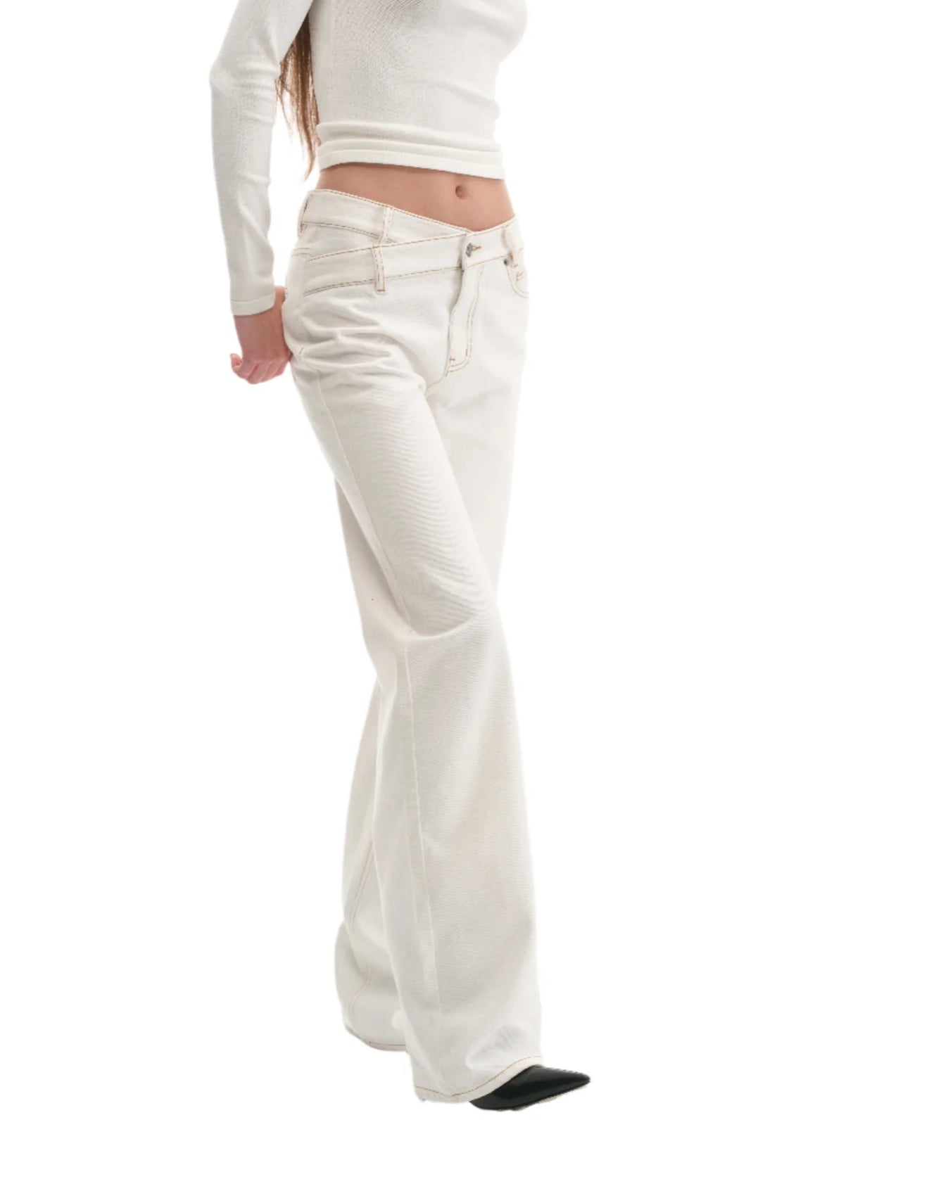 NAWS +5CM STRAIGHT JEANS WHITE