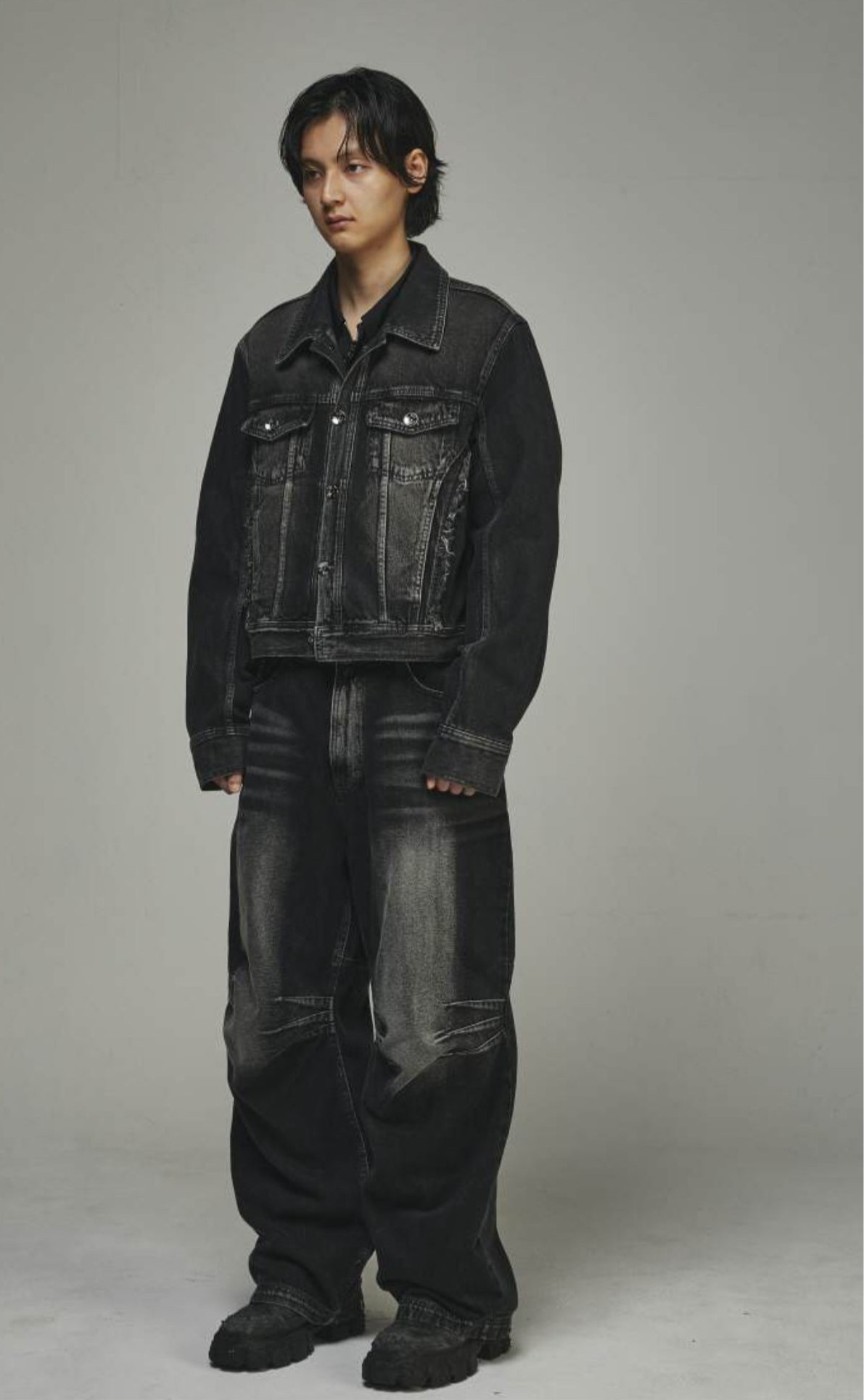 BLR blue and brown denim pants