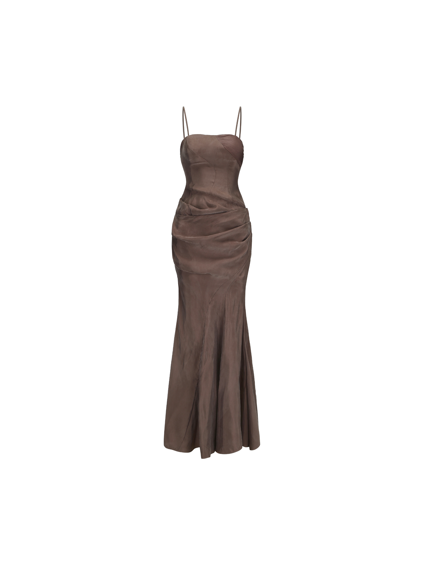 ELYWOOD GRAY-PURPLE DRAPED CORSET DRESS