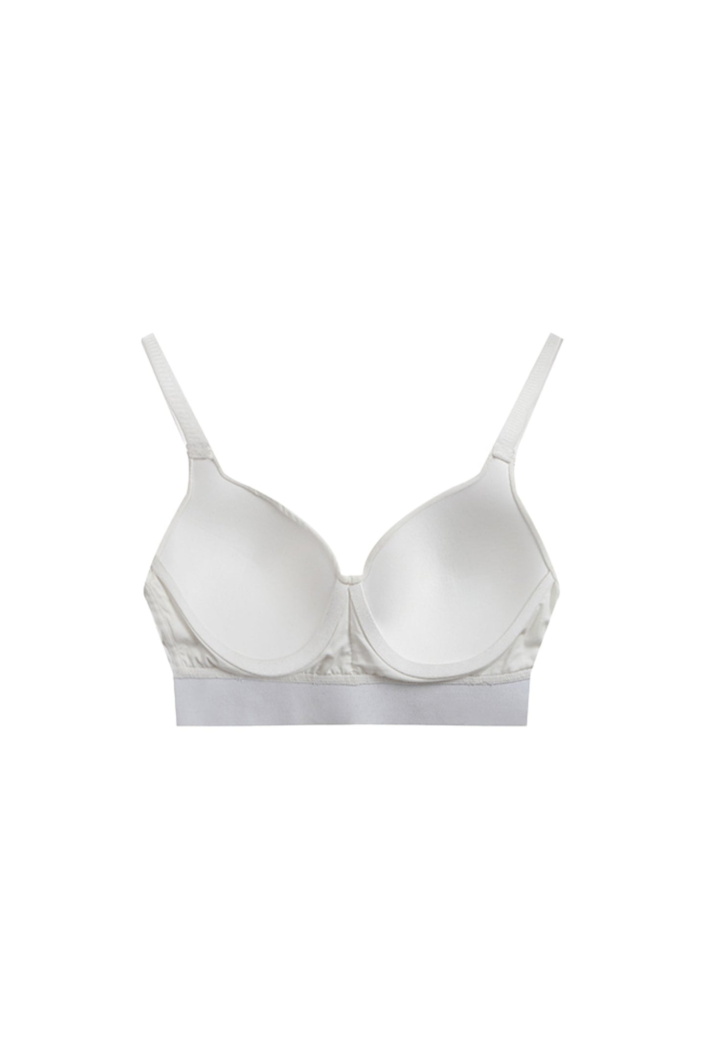 YJ1 COTTON PUSH UP PLUNGE BRA IN WHITE