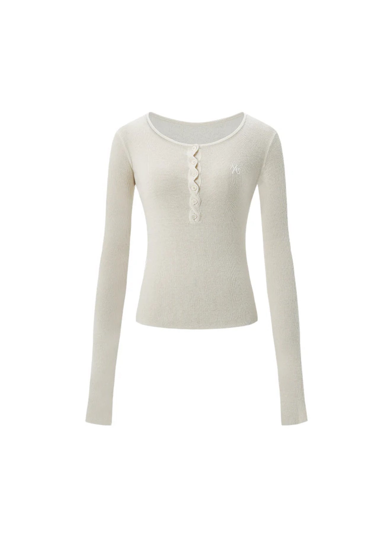 NAWS WHITE TWISTED HENLEY COLLAR KNITWEAR TOP