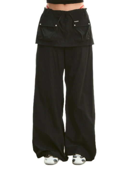 NAWS BLACK WANDERING PARATROOPER PANTS