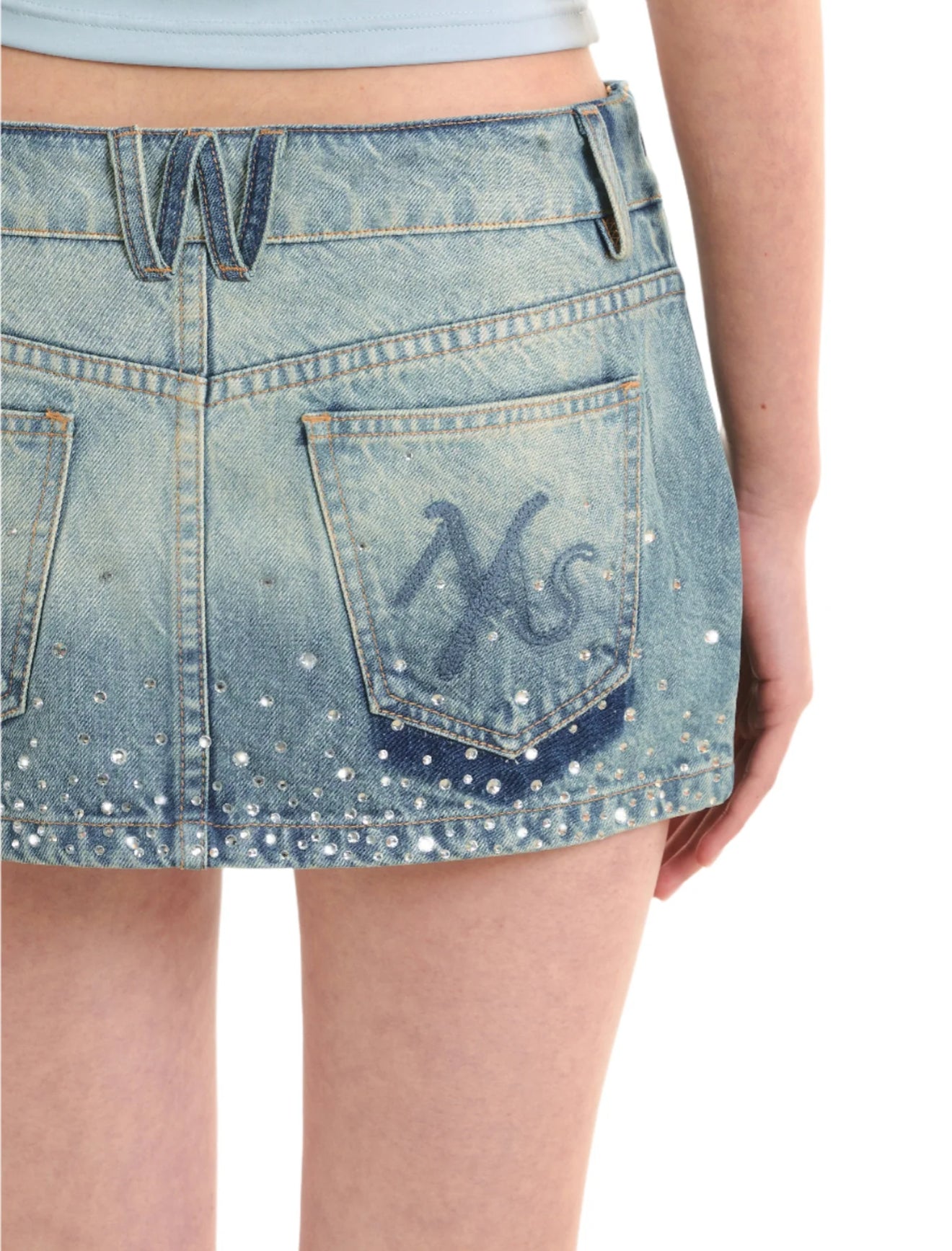NAWS 5-CARAT ORIGAMI DENIM SKIRT