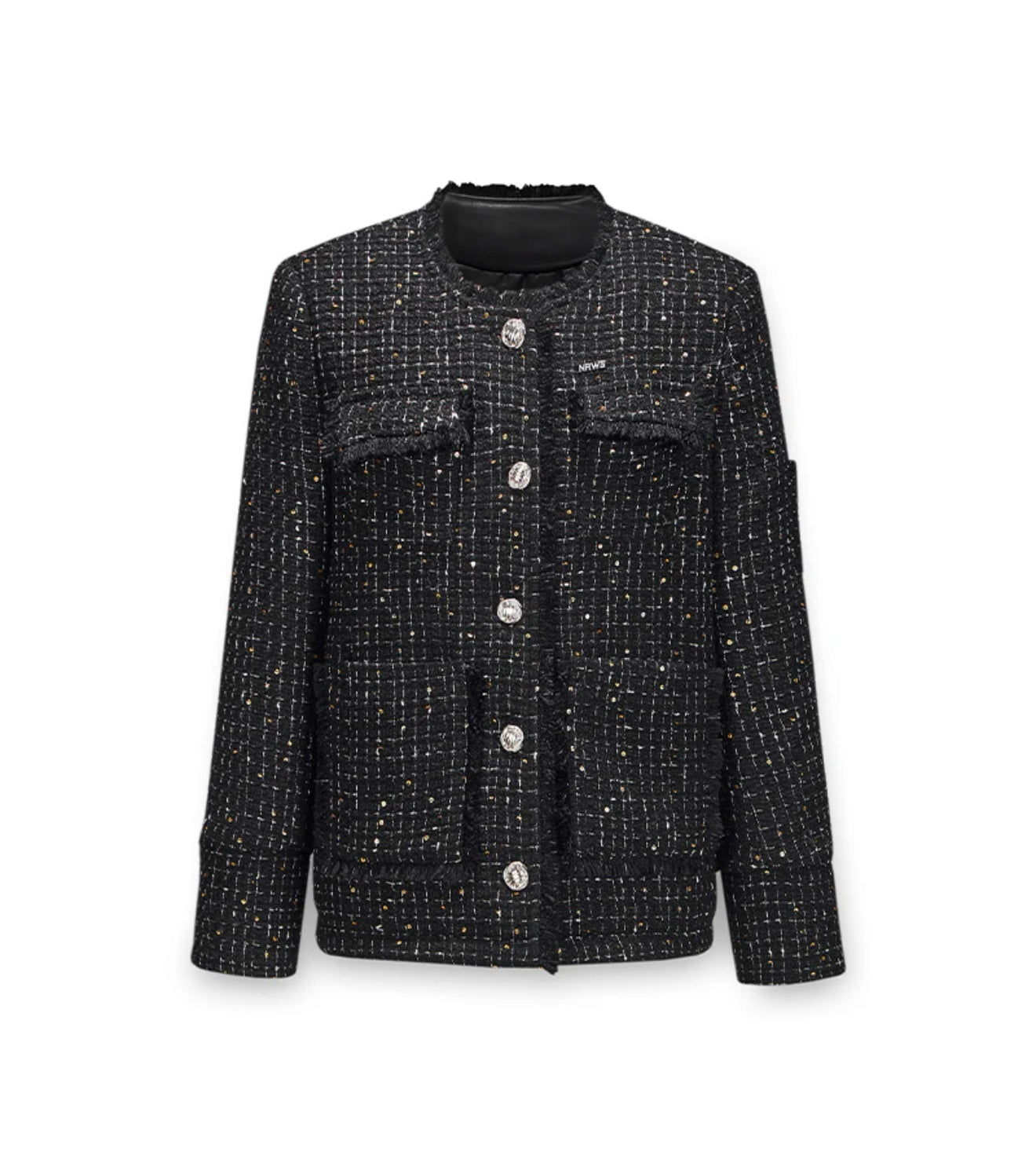 NAWS BLACK SPARKLING TWEED WOOL JACKET